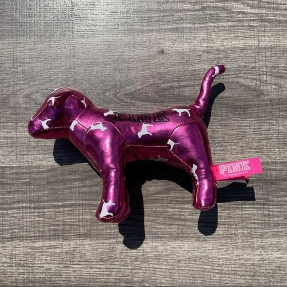 PINK Victoria's Secret Metallic Plush Dog - Picture 2 of 2